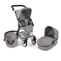 Bayer Chic 2000 Kombipuppenwagen Fides 3 in 1 Melange grau