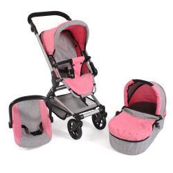 Bayer Chic 2000 Kombipuppenwagen Fides 3 in 1 Melange pink