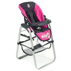 Bayer Chic 2000 Puppen-Hochstuhl Dots Navy-Pink