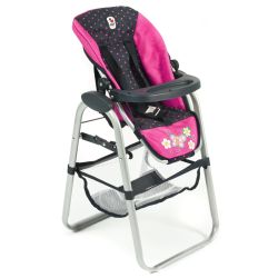 Bayer Chic 2000 Puppen-Hochstuhl Dots Navy-Pink