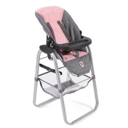 Bayer Chic 2000 Puppenstuhl Puppen Hochstuhl Melange grau-rosa