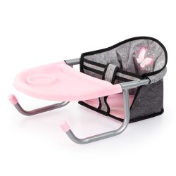 Bayer Design Puppen-Tischsitz grau-rosa schmetterling