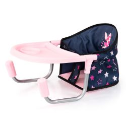 Bayer Design Puppen-Tischsitz blau-rosa Sterne Schmetterling