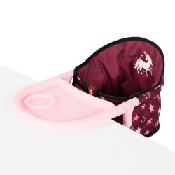 Bayer Design Puppen-Tischsitz bordeaux-rosa Sterne Einhorn