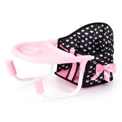 Bayer Design Puppen-Tischsitz schwarz-rosa Herzchen Schleife