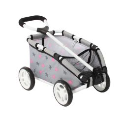 Bayer CHIC 2000 Puppen-Ziehwagen Skipper Sternchen Sterne grau