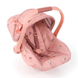 Bayer Design Puppen-Autositz mit Dach Blumen Schleife altrosa