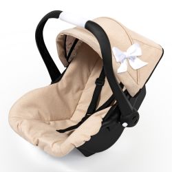 Bayer Design Puppen-Autositz mit Dach Herzchen Schleife beige