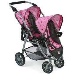 Bayer Chic 2000 Puppen Tandem-Buggy Vario Sternchen grau