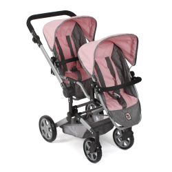 Bayer Chic 2000 Puppenwagen Linus Duo Melange grau-rosa