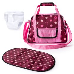 Bayer Design Puppen-Pflegetasche Sterne bordeaux