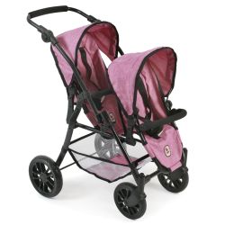 Bayer Chic 2000 Tandem-Buggy Twinny Jeans pink
