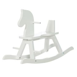 Roba Kids Holz Schaukelpferd weiß lackiert mit abnehmbarem Schutzring