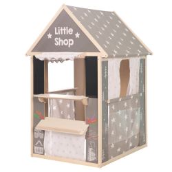 Roba Kids Spielhaus Sterne aus Massivholz mit 4 unterschiedlichen Spielseiten