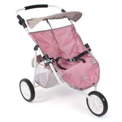 Bayer Chic 2000 Zwillings-Jogger Puppenwagen Kinderwagen Bärchen