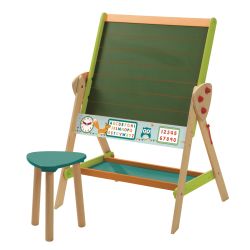 Roba Kids Standtafel mit Hocker Grün Fuchs und Eule umklappbar zum Schreibtisch
