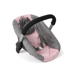 Bayer Chic 2000 Puppen Autositz mit Adapter Melange grau-rosa