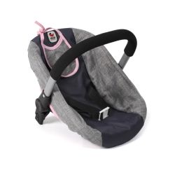 Bayer Chic 2000 Puppen Autositz mit Adapter Melange grau-navy
