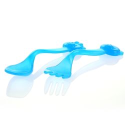 Reer Lernbesteck blau - bestehend aus Löffel und Gabel