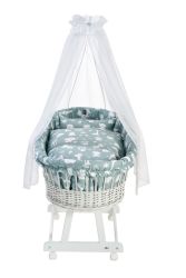 Alvi Stubenwagengarnitur Birthe 3-tlg. Himmelset Zootiere puderblau 80x80 cm