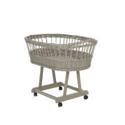 Alvi Stubenwagen Birthe taupe mit Himmelstange & Vliesmatratze 80x46 cm