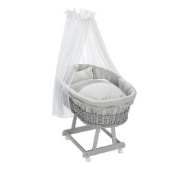 Alvi Himmelset für Stubenwagen Birthe 3tlg. Aqua Aqua Dot 80x80 cm