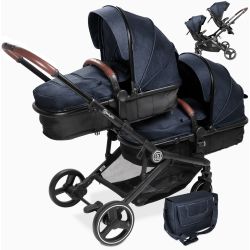 BabyGo Twinner Kombi Kinderwagen Twinner grey melange
