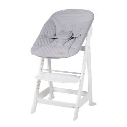 Roba Treppenhochstuhl 2in1 mit Liegefunktion weiss Born Up Style Silbergrau