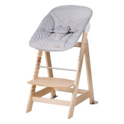 Roba Treppenhochstuhl 2in1 m. Wippe Bio Buche natur Born Up Style Silbergrau