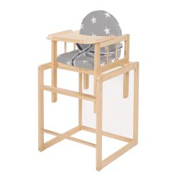 Roba Kombihochstuhl Little Stars Hochstuhl Holz natur Sitz gepolstert