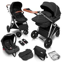 BabyGo Halime Air Kombi Kinderwagen Anthracite Gestell silber