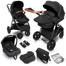 BabyGo Halime Air Kombi Kinderwagen Anthracite Gestell schwarz