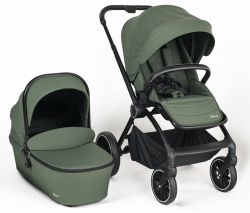BabyGO Harmony 2in1 Kinderwagen Gestell schwarz Stoff grün