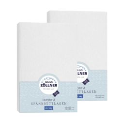 Julius Zöllner Spannbetttuch Jersey 70x140 / 60x120 Weiss Doppelpack