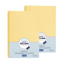 Julius Zöllner Spannbetttuch Jersey 70x140 / 60x120 Banana Doppelpack