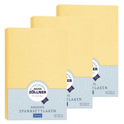 Julius Zöllner Spannbetttuch Jersey 70x140 / 60x120 Banana 3er Pack
