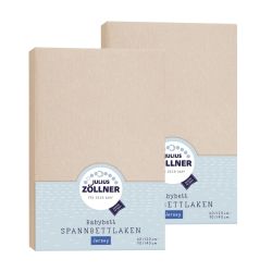 Julius Zöllner Spannbetttuch Jersey 70x140 / 60x120 Sand Doppelpack