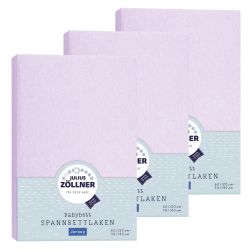 Julius Zöllner Spannbetttuch Jersey 70x140 / 60x120 Flieder 3er Pack