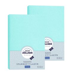 Julius Zöllner Spannbetttuch Jersey 70x140 / 60x120 Mint Doppelpack