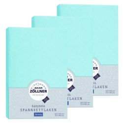 Julius Zöllner Spannbetttuch Jersey 70x140 / 60x120 Mint 3er Pack