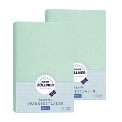 Julius Zöllner Spannbetttuch Jersey 70x140 / 60x120 Salbei Doppelpack