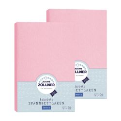 Julius Zöllner Spannbetttuch Jersey 70x140 / 60x120 Rosa Doppelpack