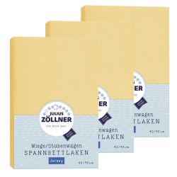 Julius Zöllner Spannbetttuch Jersey 90x40 Banana 3er Pack