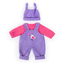 Bayer Design Kleider für Puppen Latzhose mit Shirt für 38cm Puppen lila pink