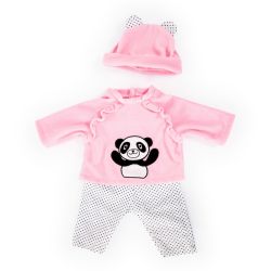 Bayer Design Puppenkleider Kleider f&uuml;r Puppen 38cm rosa wei&szlig; Panda