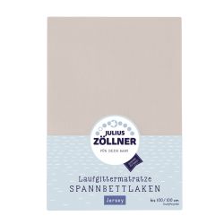 Julius Zöllner Spanntuch Laufgittermatratze Jersey taupe 68/90 + 95/95 cm