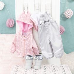 Bayer Design Kleider für Puppen 38-42cm grau rosa