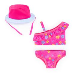 Bayer Design Kleider für Puppen 38-42cm Bikini Hut pink Blümchen
