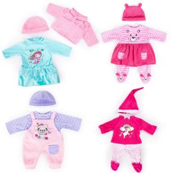 Bayer Design Kleider Set für Puppen Puppenkleider 4 Outfits pink rosa blau