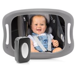 Reer BabyView LED Auto Sicherheitsspiegel mit Licht Rückspiegel